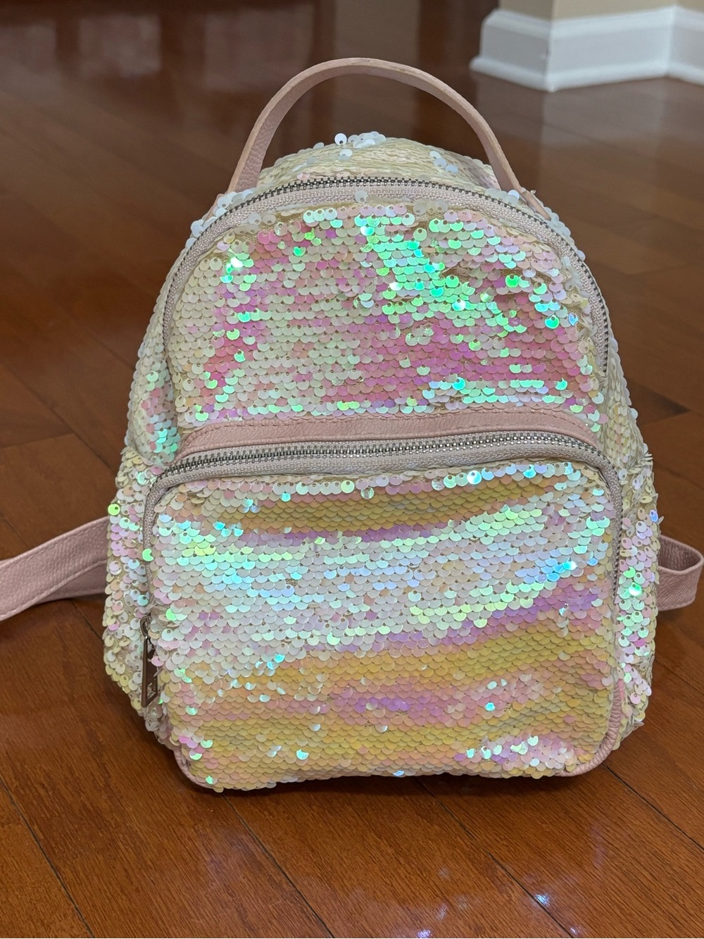 Iridescent Sequin Kids Mini Backpack - Pink